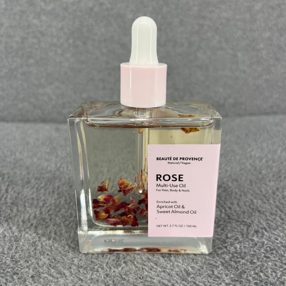 Beaute De Provence Rose Multi-Use Oil 3.7 oz Pink Vegan Hair Body Nails New